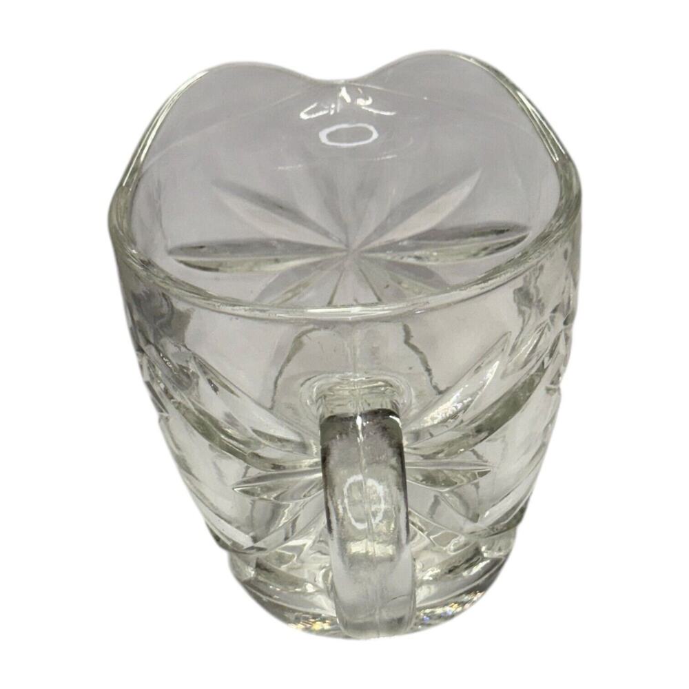 Vintage Anchor Hocking Prescut Clear Glass Creamer Pitcher EAPC Star of David - Picture 3 of 6